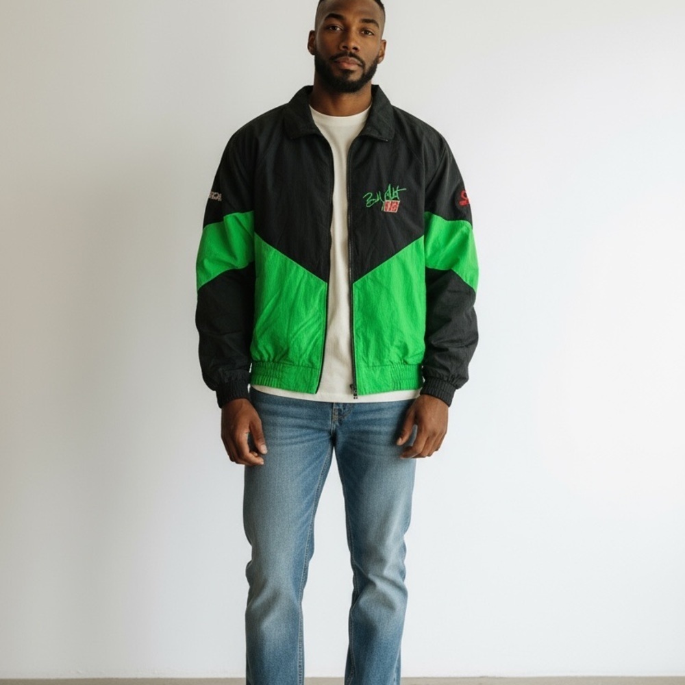 Joe Gibbs NASCAR Green And Black XLRacing Mens Jacket - Picture 2 of 13